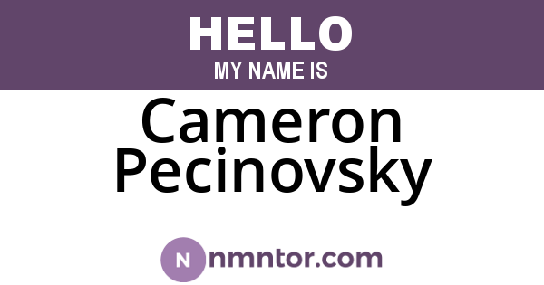 Cameron Pecinovsky