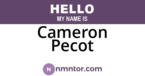 Cameron Pecot