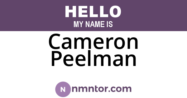 Cameron Peelman