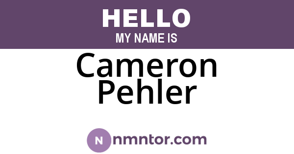 Cameron Pehler