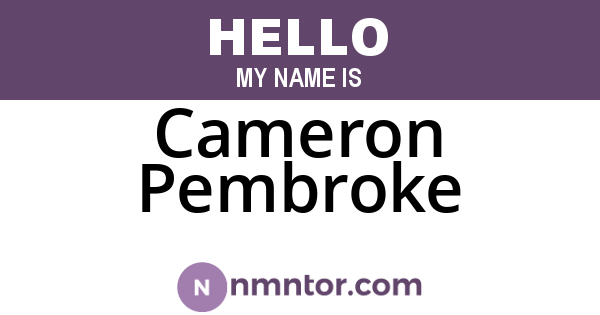 Cameron Pembroke