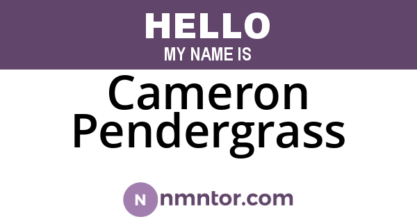 Cameron Pendergrass