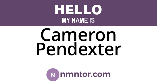 Cameron Pendexter