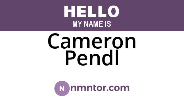 Cameron Pendl