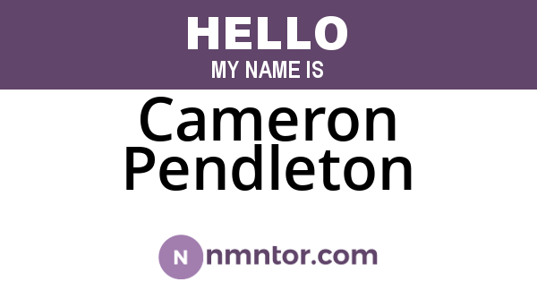 Cameron Pendleton