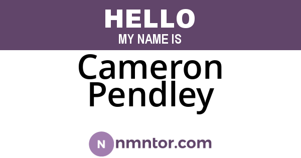 Cameron Pendley