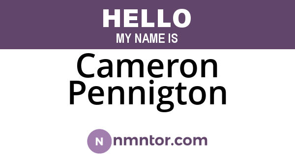 Cameron Pennigton