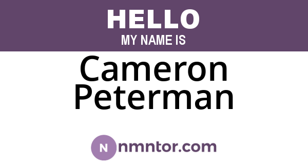 Cameron Peterman