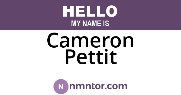 Cameron Pettit