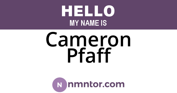 Cameron Pfaff