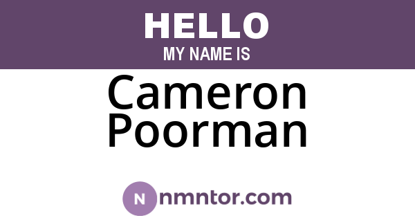 Cameron Poorman