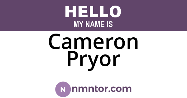 Cameron Pryor