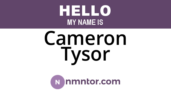 Cameron Tysor