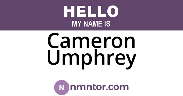 Cameron Umphrey