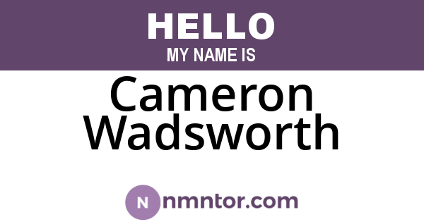 Cameron Wadsworth