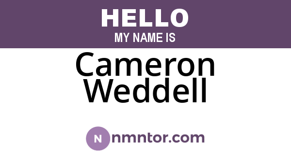 Cameron Weddell