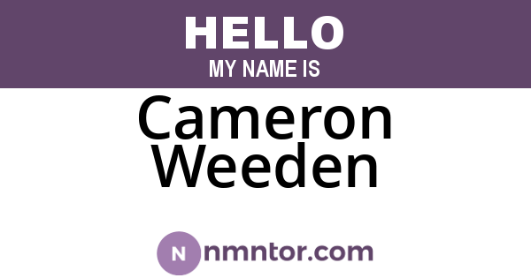 Cameron Weeden