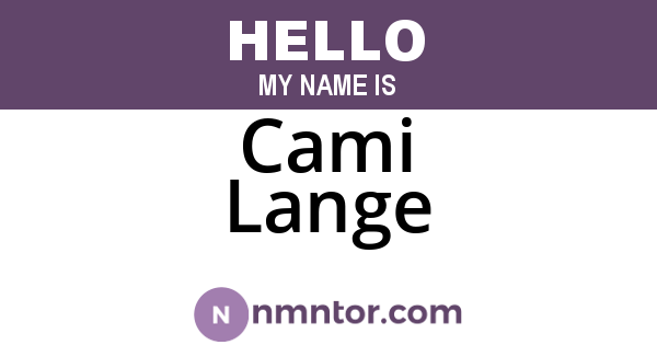 Cami Lange