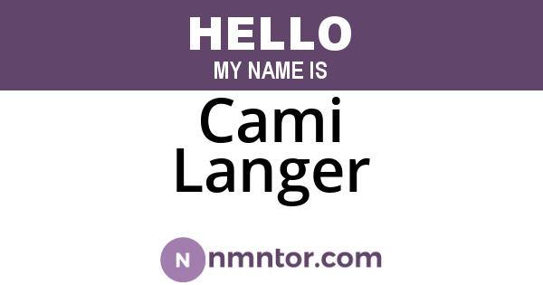 Cami Langer