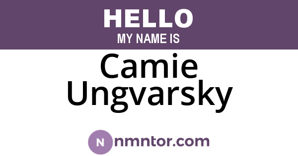 Camie Ungvarsky