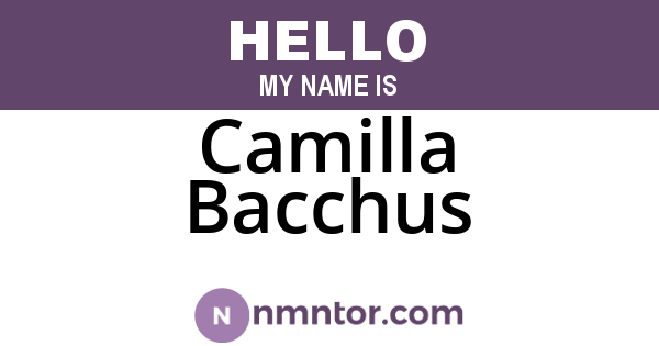 Camilla Bacchus