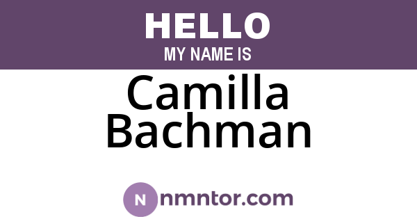 Camilla Bachman