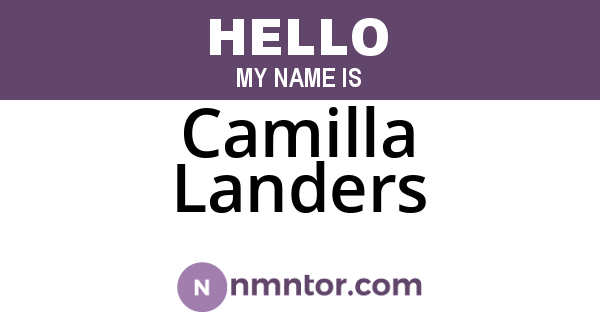 Camilla Landers