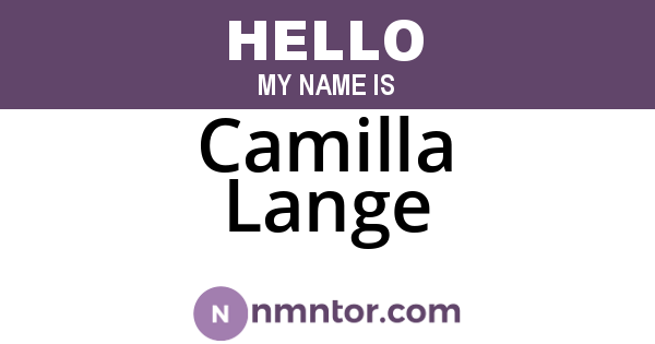 Camilla Lange