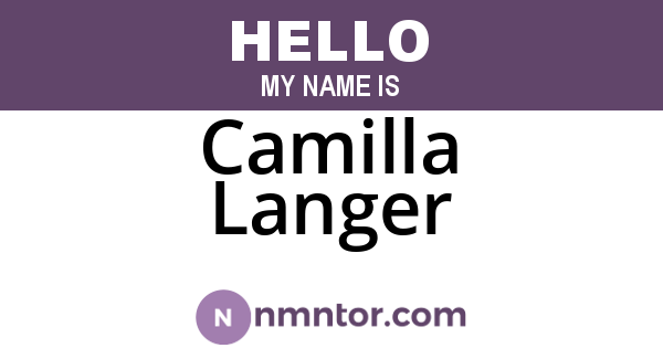 Camilla Langer