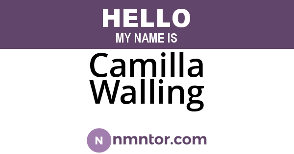 Camilla Walling