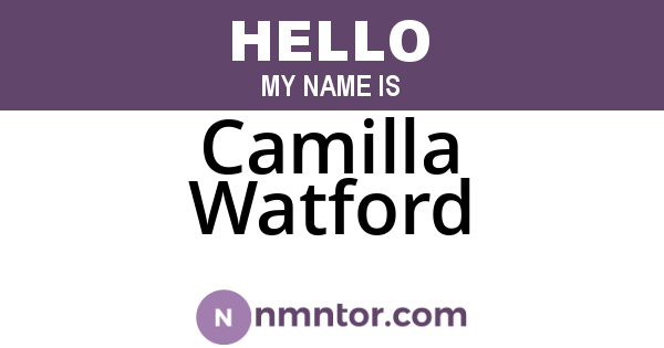Camilla Watford