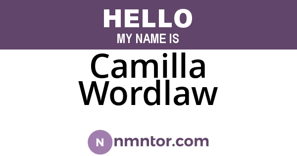 Camilla Wordlaw