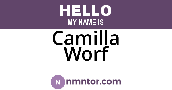 Camilla Worf