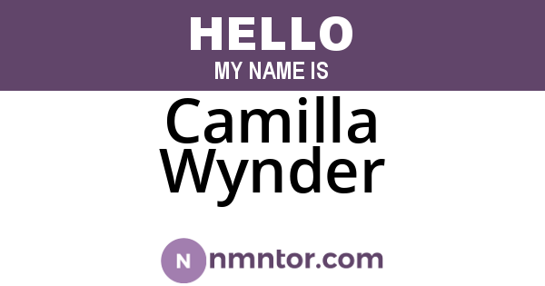 Camilla Wynder