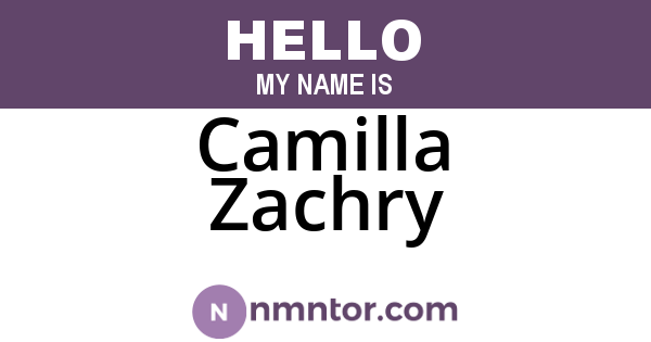 Camilla Zachry