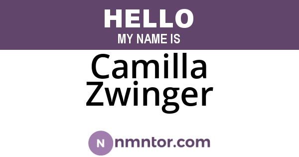 Camilla Zwinger