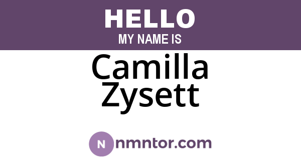 Camilla Zysett