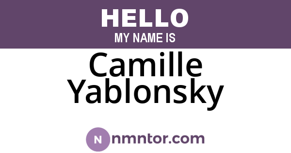Camille Yablonsky