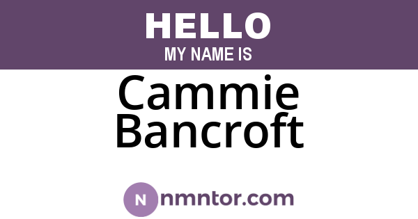 Cammie Bancroft