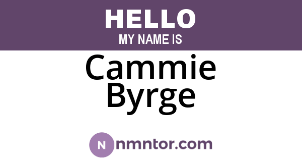 Cammie Byrge