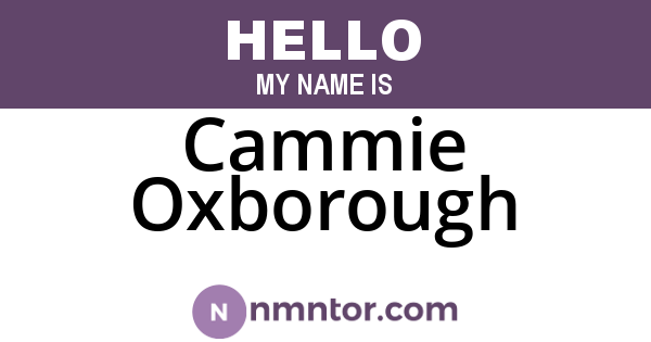 Cammie Oxborough