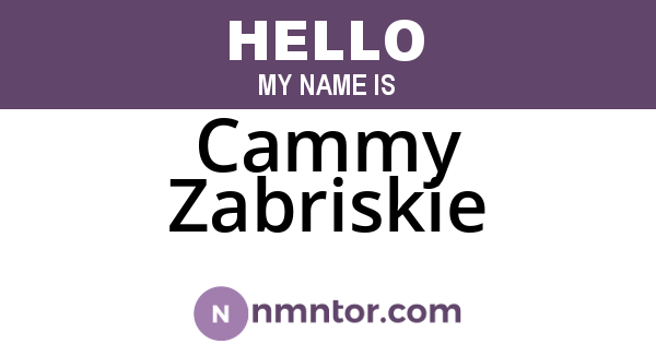 Cammy Zabriskie