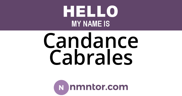 Candance Cabrales