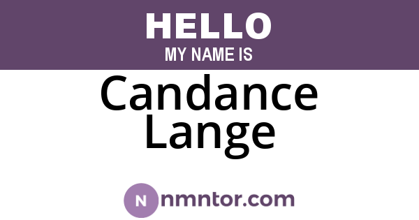 Candance Lange