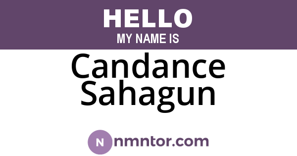 Candance Sahagun