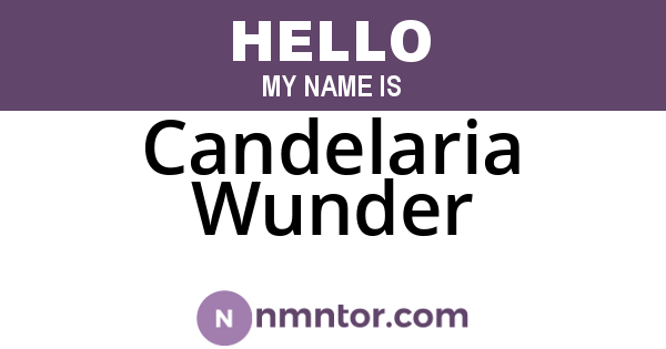 Candelaria Wunder