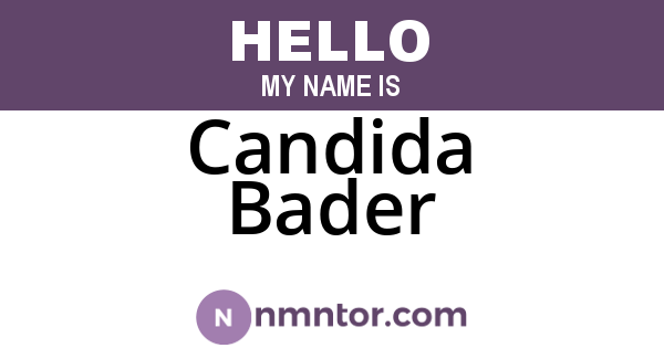 Candida Bader