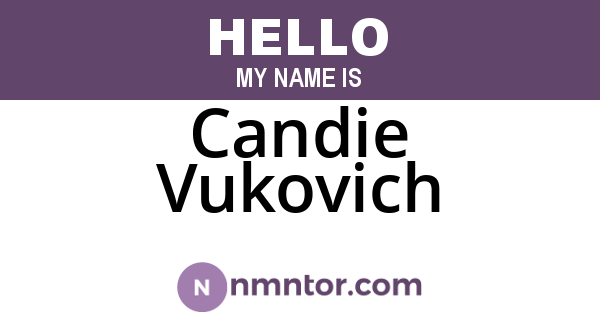 Candie Vukovich