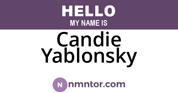 Candie Yablonsky