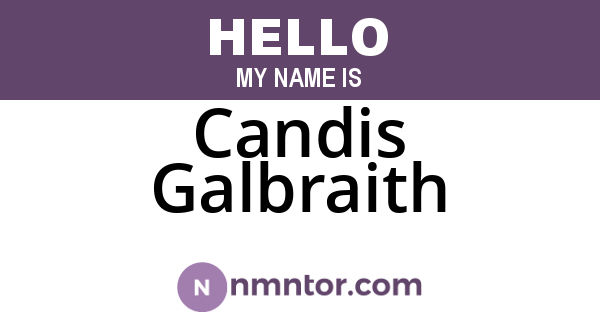 Candis Galbraith
